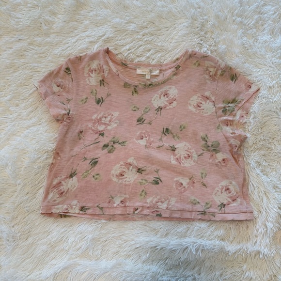 LoveShackFancy Victorian Rose Hero Rubin Crop Top In Pink - Picture 1 of 7
